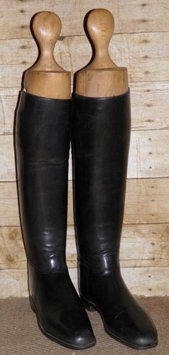 Vintage black english leather - vintage,