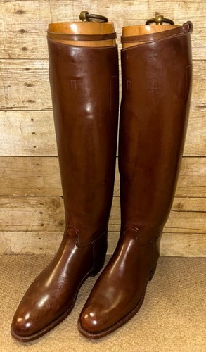 Brown english leather long - leather,