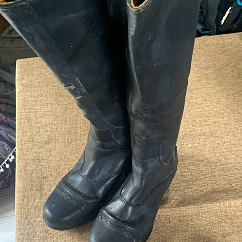 Women black leather - black,